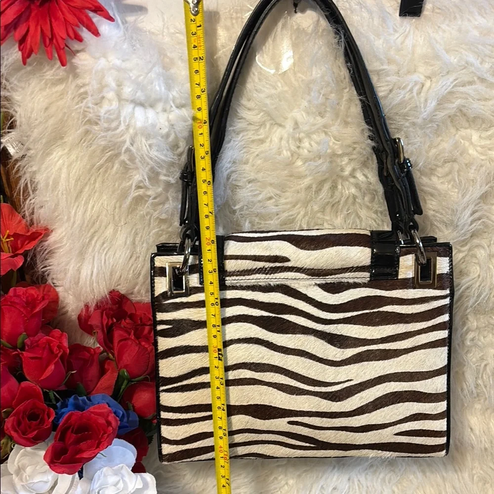 Talbots Black Zebra Print Shoulder Bag